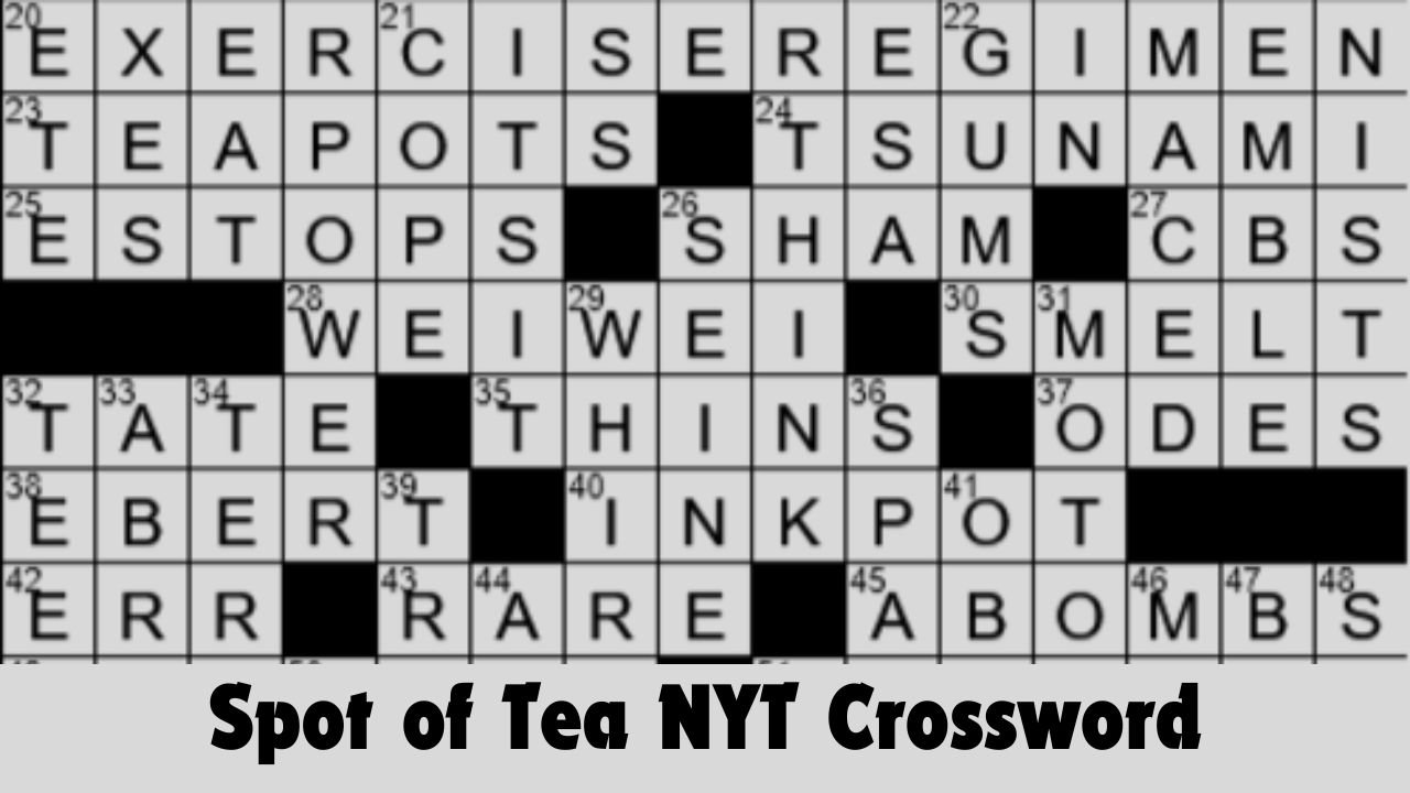 Spot of Tea NYT Crossword